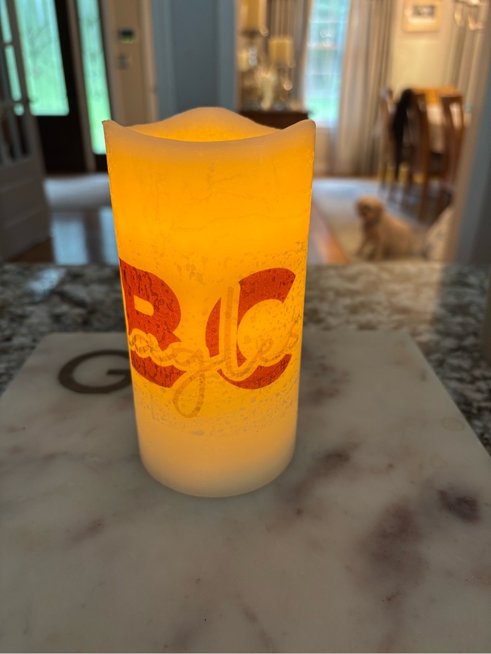 Boston College Eagles Flameless LED Candle - Gold and Maroon Accents! Go Eagles!